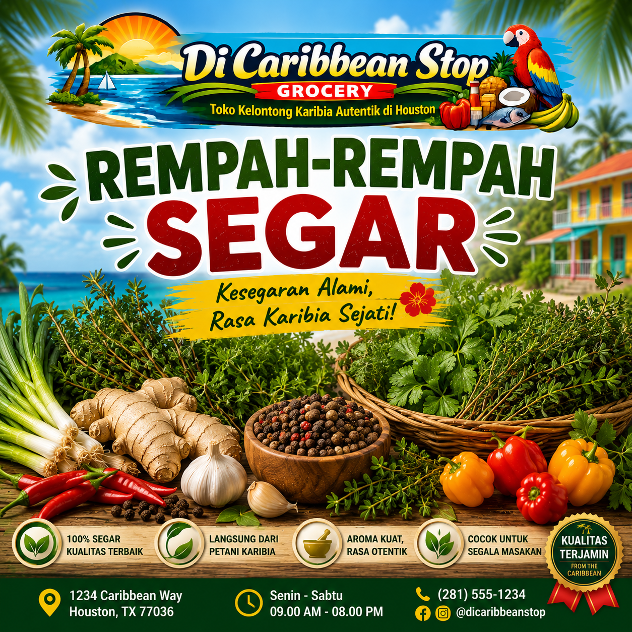 Rempah-Rempah Segar - Rempah-rempah segar khas Karibia
